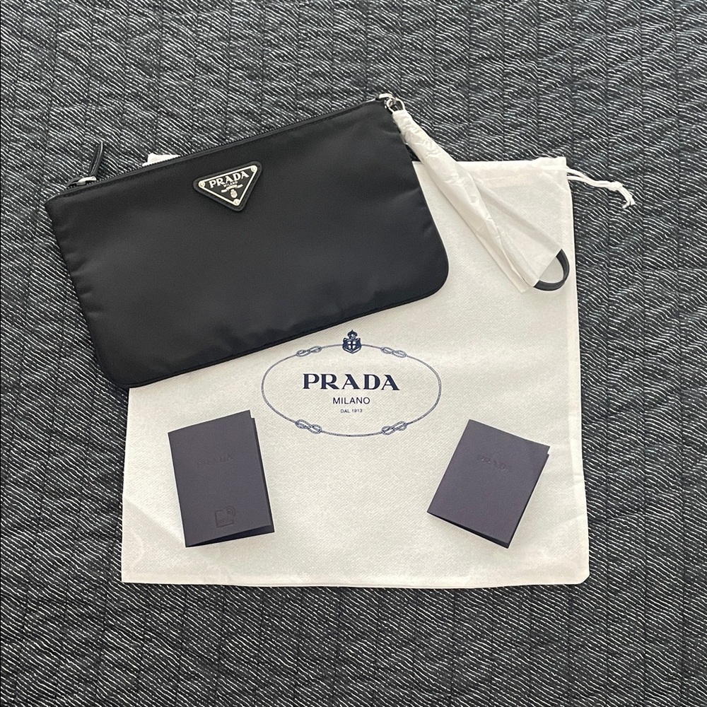 Prada Black Nylon and Leather Wristlet - Picture 2 of 11